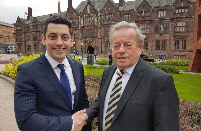 Alan East, left, with Cllr Ken Taylor OBE