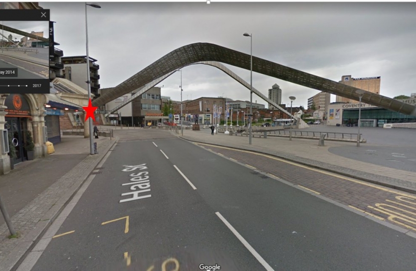 location of the missing bus gate signage