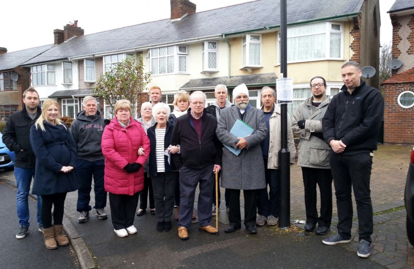 Cllr Birdi with residents on Brackenhurst Road