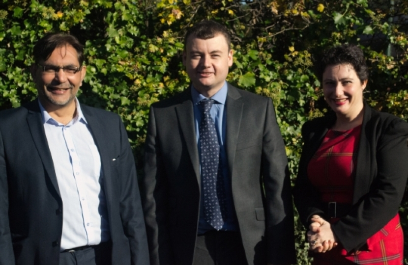 Parvez Akhtar with Gary Ridley and Michelle Lowe.