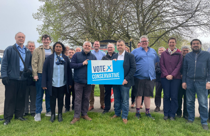 Councillor Peter Male and Gary Ridley with councillors, candidates and activists