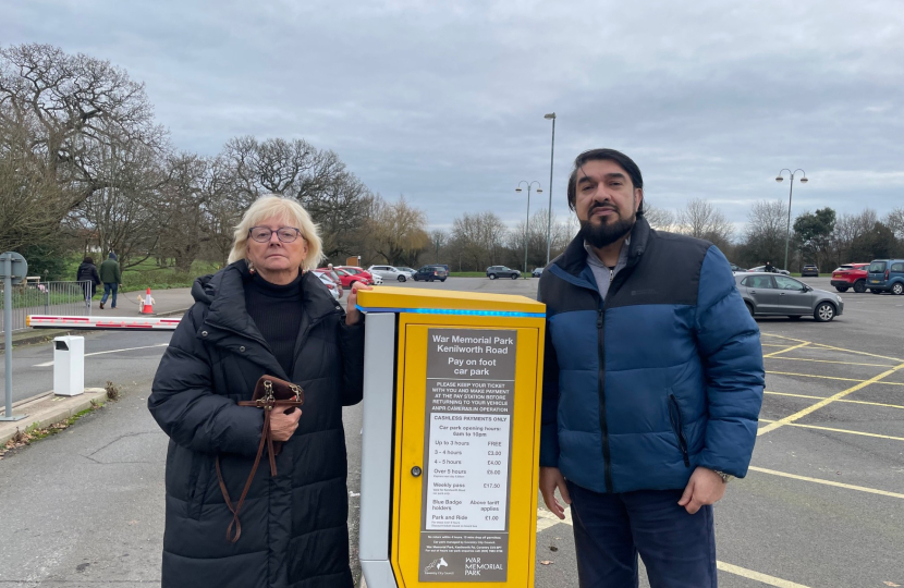 Cllr Julia Lepoidevin and Zaid Rehman at the War Memorial Park