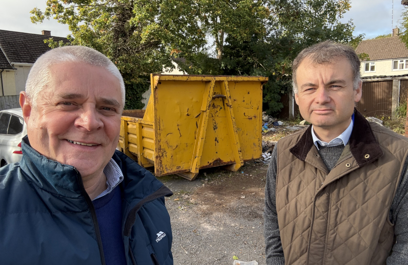 Cllr Male and Ridley at the same site being cleaned up two weeks later