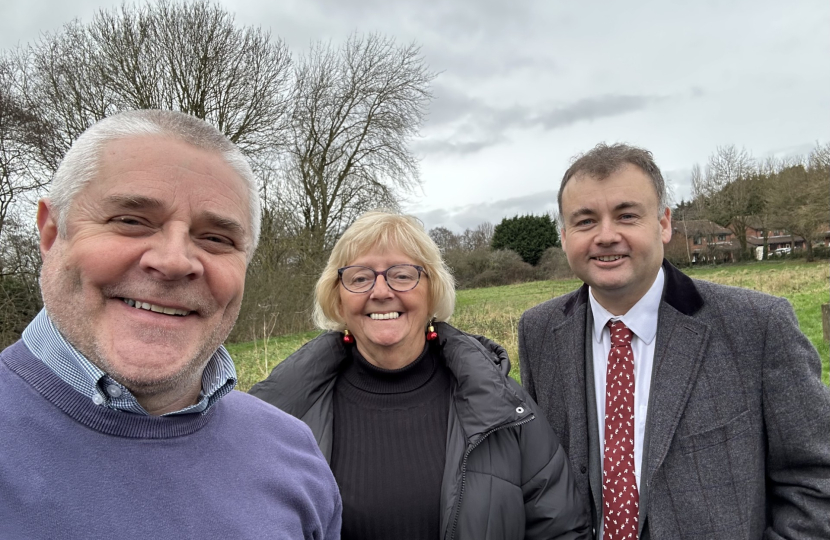 Cllr Peter Male with Cllr Julia Lepoidevin and Cllr Gary Ridley at Juniper Park