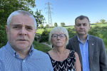 Councillors Peter Male, Julia Lepoidevin and Gary Ridley near Bannerbrook Park.