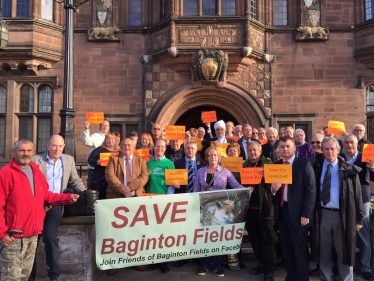 Councillors with protesters at the Council House