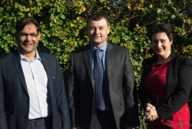 Parvez Akhtar with Gary Ridley and Michelle Lowe.