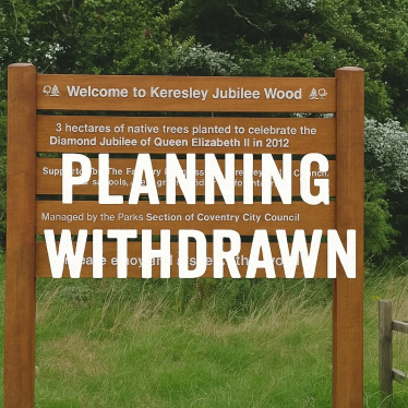 Planning Withdrawn to build houses on Jubilee Wood Fields 
