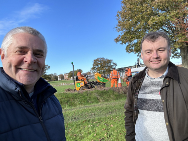 Cllr Peter Male with Cllr Gary Ridley at the Ponderosa park