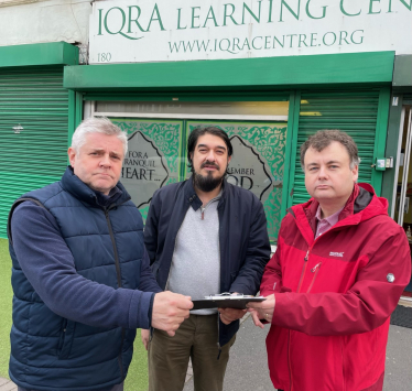 Cllrs Male (left) and Ridley (right) with Zaid Rehman